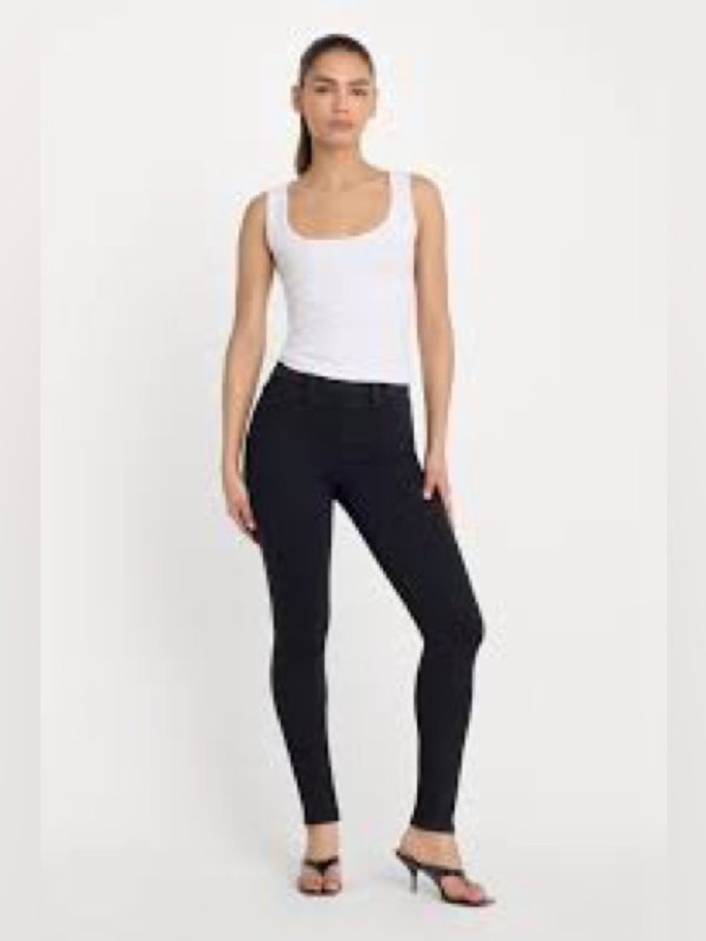 Good American Black Power Stretch Pull on Skinny High-Rise Jeans